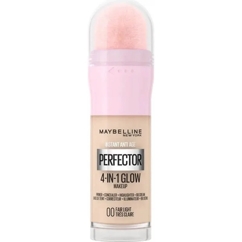 Maybelline Instant Age Rewind Perfector 4-în-1 Glow Makeup – fond de ten iluminator – nr. 00 Fair Light Maybelline New York — preț și oferte