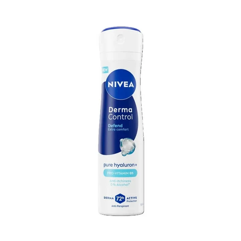 Nivea Derma Control Defend 72h – spray pentru corp cu note de cacao, ambră cenușie și migdale d’Avola, 150 ml — preț și oferte