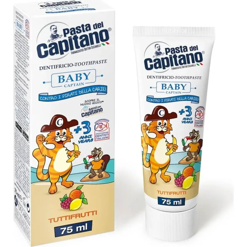 Pasta del capitano Baby – pastă de dinți cu aromă de fructe +3 ani 75 ml — preț și oferte