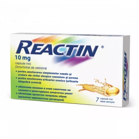 Reactin 10 mg, Mcneil Healthcare | 7 capsule — preț și oferte