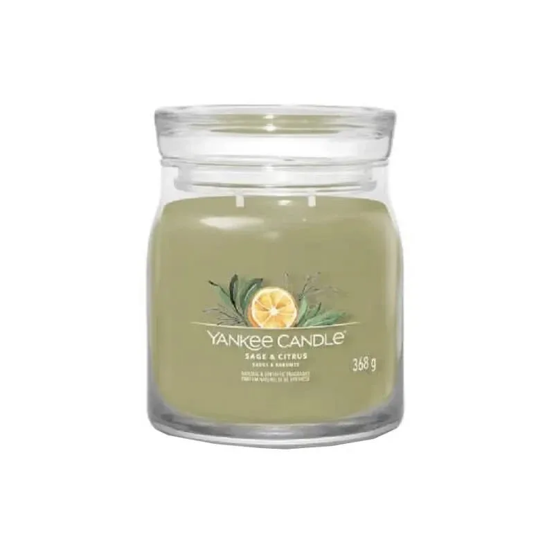 Yankee Candle Sage &amp; Citrus – lumânare parfumată Signature, dimensiune medie, 368 g — preț și oferte