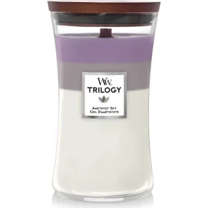 Woodwick Trilogy - amnet sky - lumânare parfumată mare, 609 g