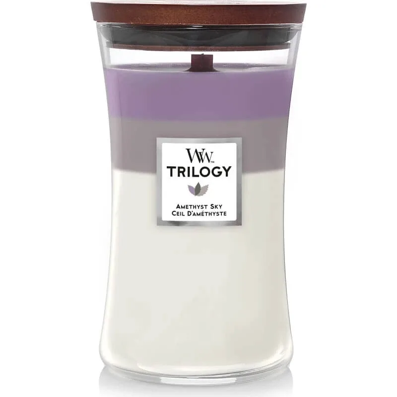 Woodwick Trilogy - amnet sky - lumânare parfumată mare, 609 g — preț și oferte