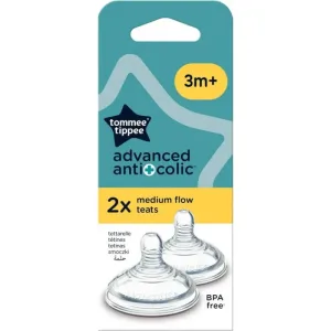 Tommee Tippee Advanced anti-colici – 2 tetine anti-colici pentru copii de peste 3 luni, cu debit mediu