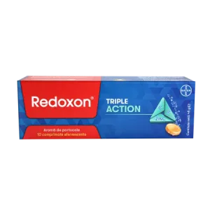 Redoxon Triple Action cu vitamina C, D si Zinc, Bayer | 10 comprimate