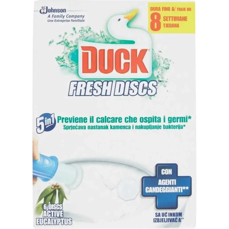 Duck Fresh discs – 6 discuri parfumate pentru toaletă cu aromă de eucalipt — preț și oferte
