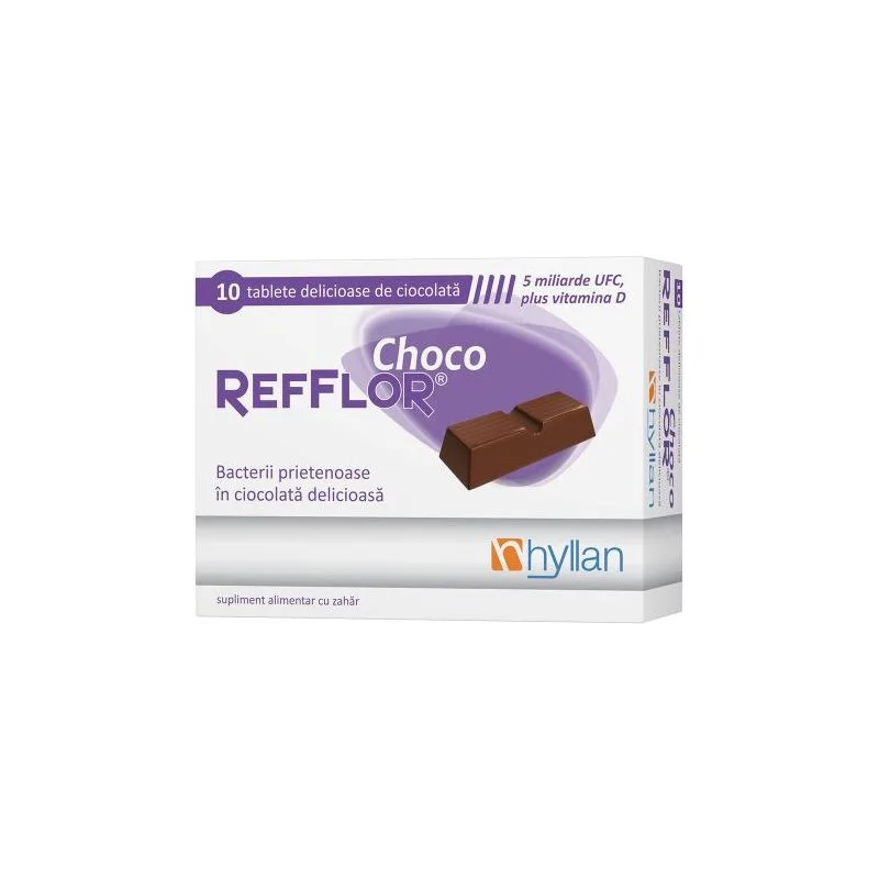 Refflor Choco | 10 tablete HYLLAN PHARMA — preț și oferte