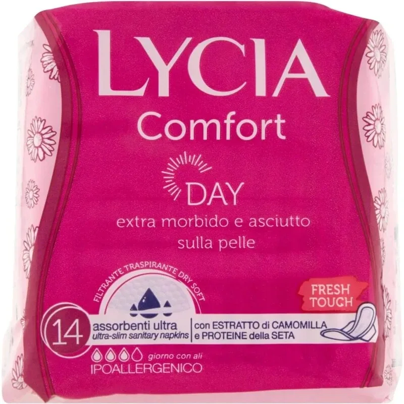 Lycia Comfort - 14 tampoane de zi ultra cu aripioare — preț și oferte