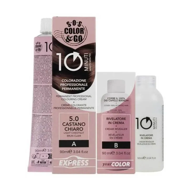 Alama Sos color&amp;go – vopsea permanentă nr. 5.0, castaniu deschis — preț și oferte