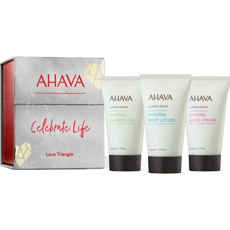 Ahava Set „Celebrate Life Love Triangle” – tratament hidratant și hrănitor pentru corp — preț și oferte