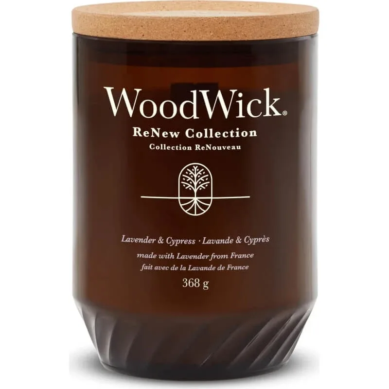 Woodwick Lavender &amp; cypress – lumânare parfumată mare, 368 g — preț și oferte