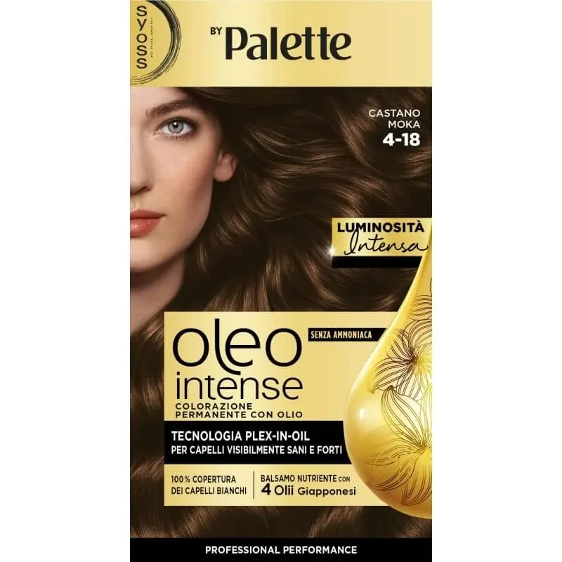Paleta Syoss Oleo Intense – vopsire permanentă nr. 4-18, castaniu mocha — preț și oferte