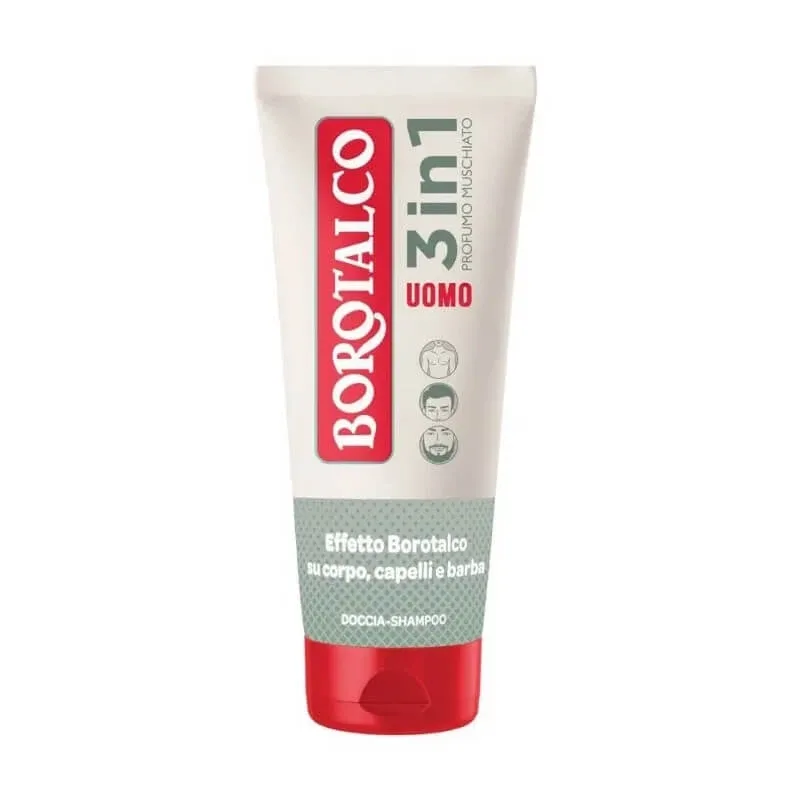 Borotalco pentru bărbați – șampon de duș 3 în 1 cu parfum de mosc, 200 ml — preț și oferte