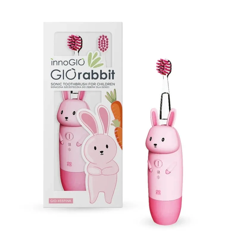 Innogio Gio rabbit – periuță sonică cu cap de periuță iluminat și interschimbabil – culoare roz — preț și oferte