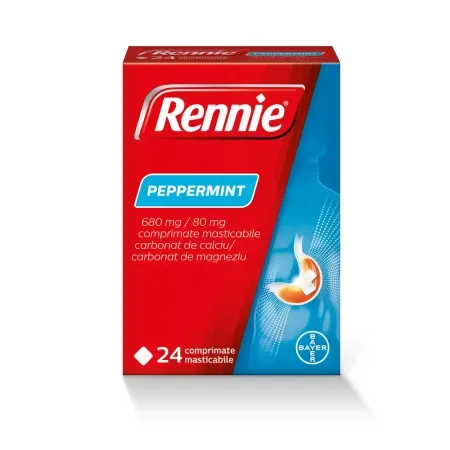 Rennie Peppermint, Bayer | 24 comprimate masticabile — preț și oferte