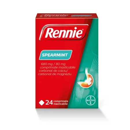 Rennie Spearmint, Bayer | 24 comprimate masticabile — preț și oferte