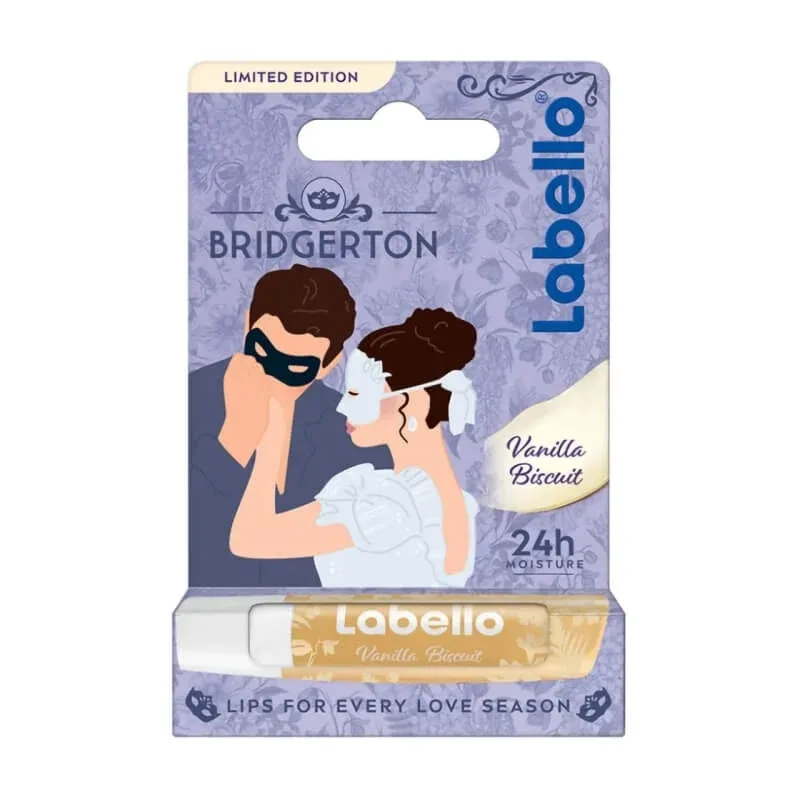 Labello Bridgerton Vanilla Biscuit – balsam de buze hidratant 24 de ore cu uleiuri naturale, 5,5 ml — preț și oferte
