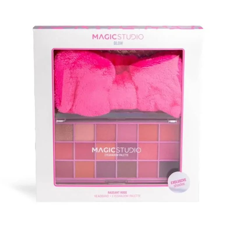 Magic Studio – Set de machiaj cu o paletă de 18 farduri de ochi și o bandă pentru păr „Glow Pretty Girls”, în cutie — preț și oferte