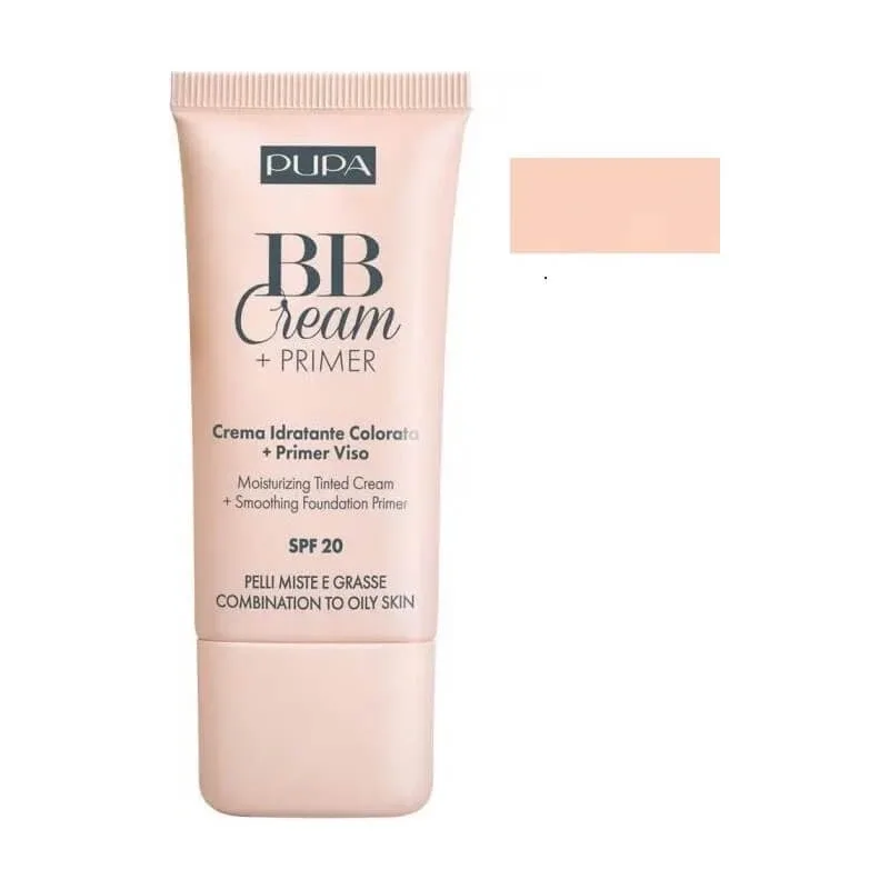 Pupa BB Cream + primer pentru ten mixt și gras, nr. 001 nude — preț și oferte