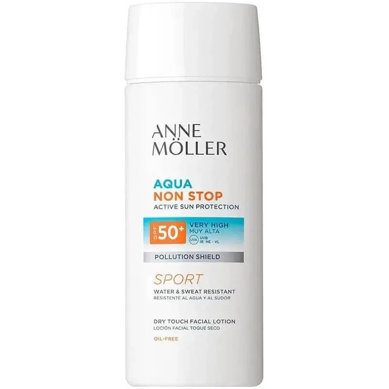Anne Moller Cremă solară pentru față SPF 50+, loțiune cu textură uscată la aplicare, Aqua Non Stop Sport, protecție foarte ridicată, 75 ml — preț și oferte