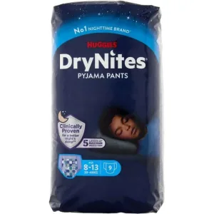 Huggies DryNites pentru băieți – scutece tip chiloți pentru copii cu vârsta între 8 și 15 ani, 27/57 kg, 9 buc.