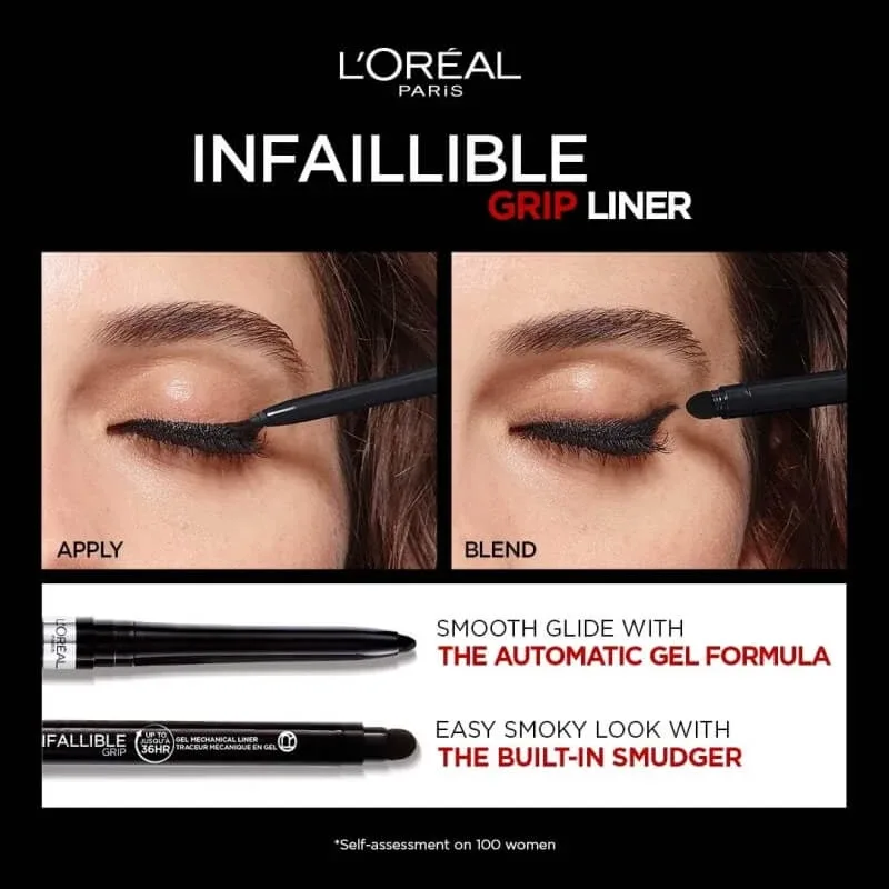 L’Oréal Paris Infaillible 36h Grip Liner – creion de ochi automat cu gel, nr. 03, gri taupe — preț și oferte