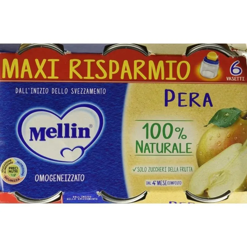 Mellin Pere - 6 borcane de piure de 100 g — preț și oferte