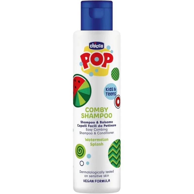 Chicco Pop – șampon și balsam 2 în 1 pentru copii, cu aromă de pepene roșu, 250 ml — preț și oferte