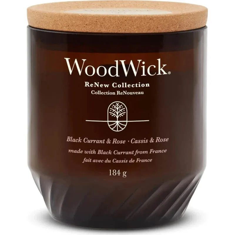 Woodwick Coacăze negre și trandafir – lumânare parfumată medie, 181 g — preț și oferte