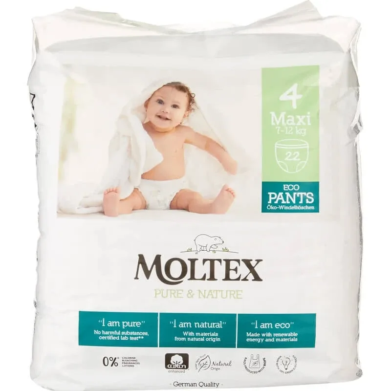 Moltex 22 de scutece tip chiloți, mărimea 4 maxi (7-12 kg) — preț și oferte