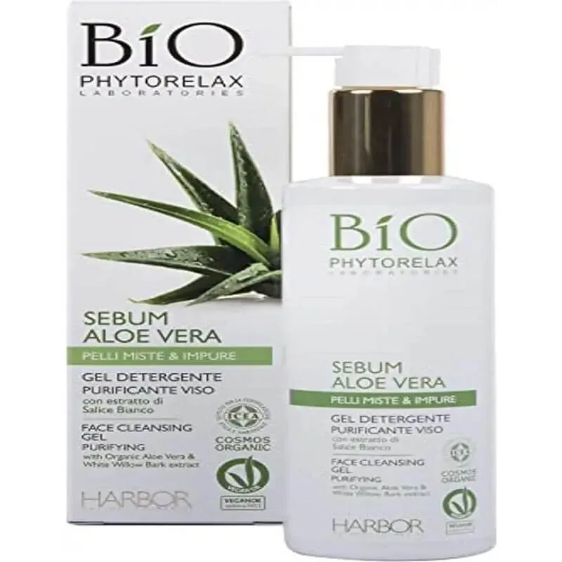 Phytorelax Sebum aloe vera – gel de curățare purificator pentru față, 200 ml — preț și oferte