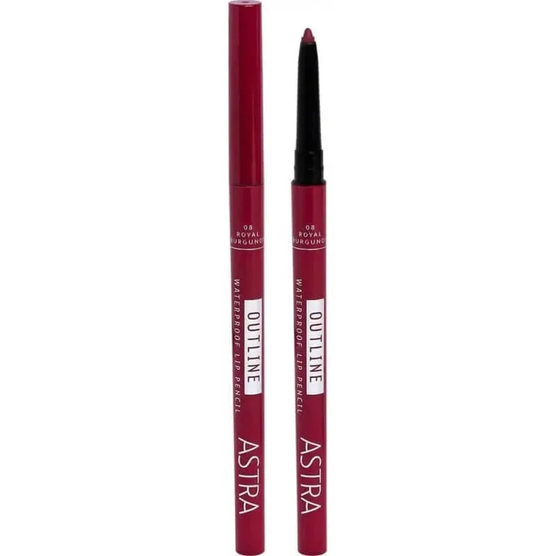 Astra outline waterproof lip pencil – creion de buze retractabil nr. 08 royal burgundy — preț și oferte