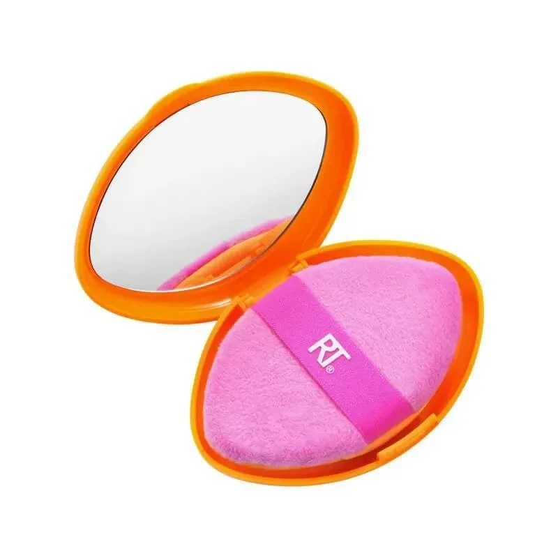Real Techniques Miracle 2-în-1 powder puff – burete multifuncțional pentru machiaj, cu husă — preț și oferte