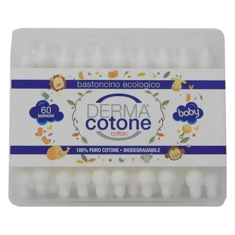 Dermacotone bețișoare ecologice pentru bebeluși – 60 de bețișoare de bumbac — preț și oferte