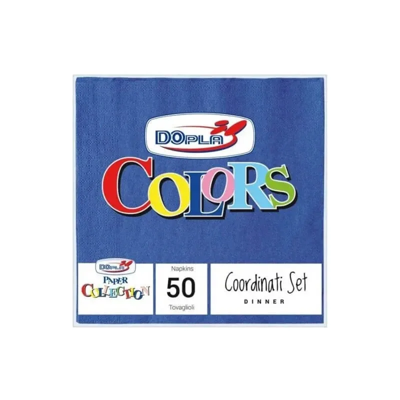 Dopla Colors - 50 de șervețele colorate 33 x 33 cm - albastru — preț și oferte