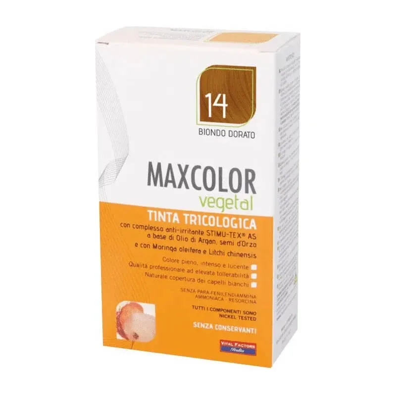 Vital factors Maxcolor vegetal - vopsea de păr trichologică nr. 14 blond auriu — preț și oferte