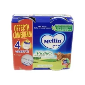 Mellin Vitello – mâncare omogenizată pentru bebeluși, 4 borcănașe de 80 g