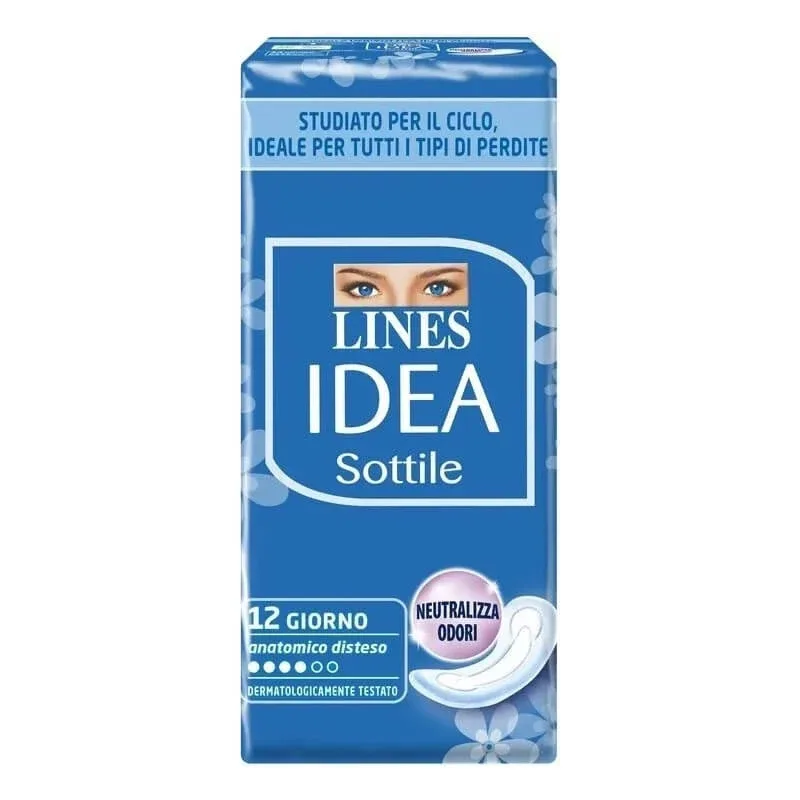Lines Idea Subtilă - 12 tampoane de zi anatomice, plate — preț și oferte