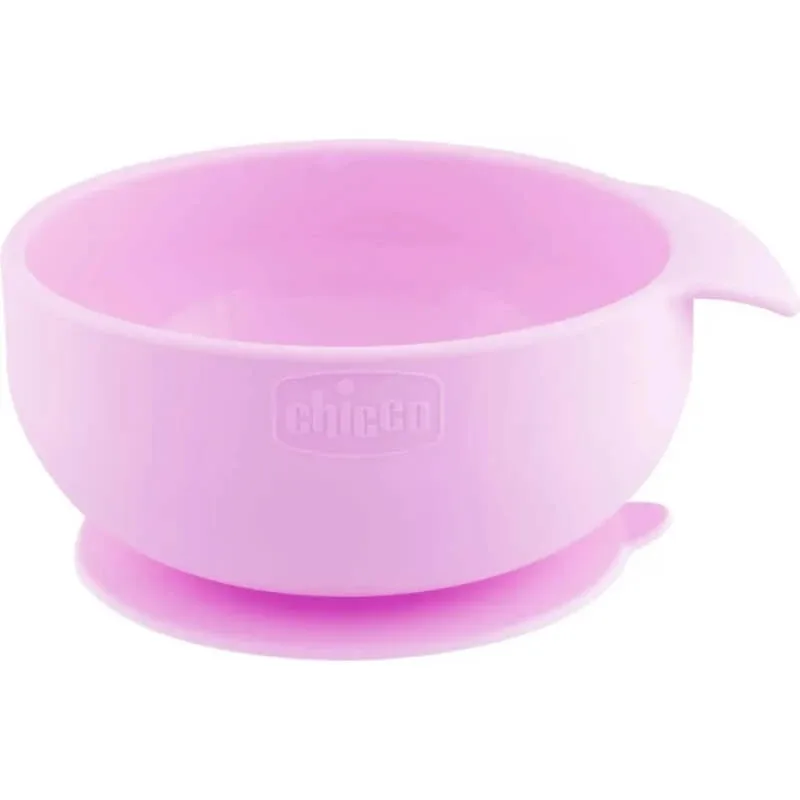 Chicco Easy Bowl – bol din silicon cu ventuză, culoare roz — preț și oferte