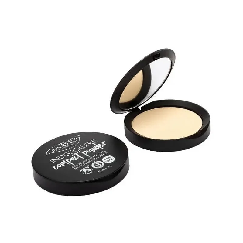 Purobio Indissoluble Compact Powder – pudră matifiantă cu textură catifelată T01 — preț și oferte