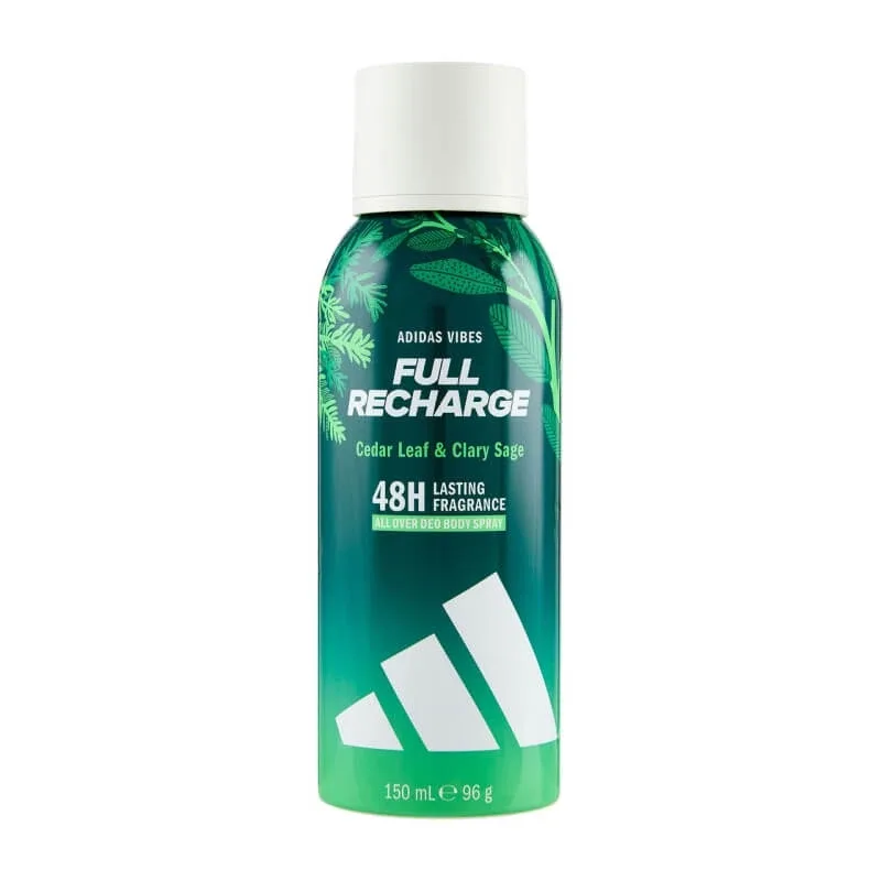 Adidas Vibes full recharge – deodorant energizant cu efect de 48 de ore, spray, 150 ml — preț și oferte