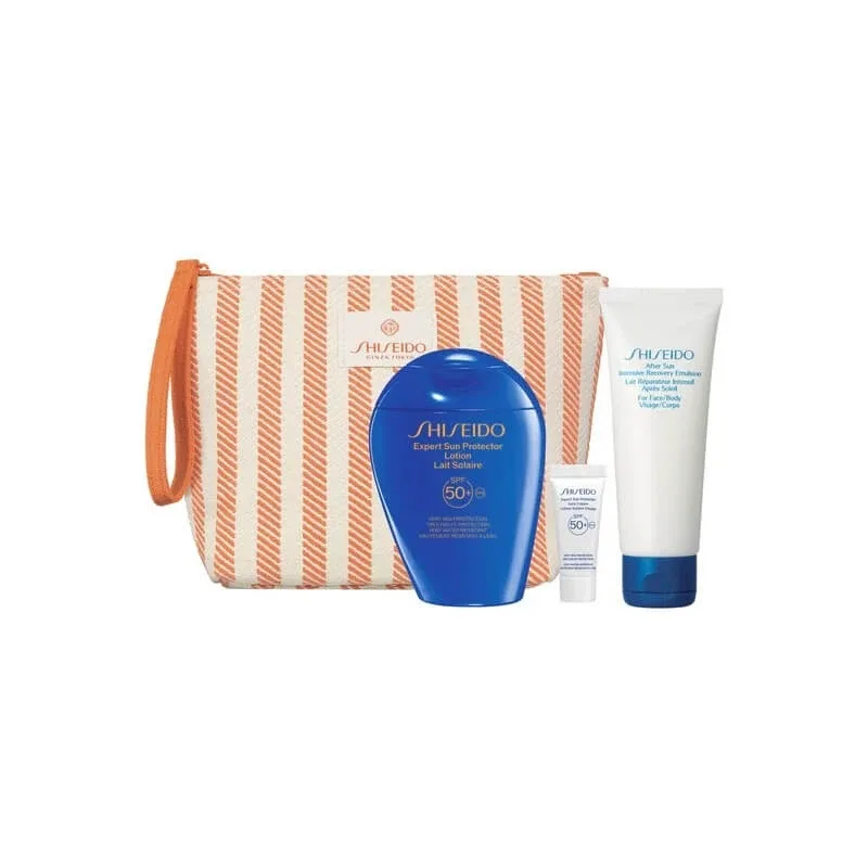 Loțiune de protecție solară Shiseido Expert SPF 50+ – set de produse solare pentru corp — preț și oferte