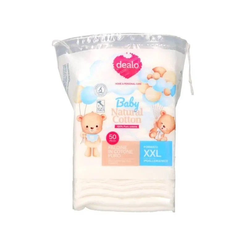 Dealo baby din bumbac natural – 50 de șervețele din bumbac natural moale, pentru igienă și pielea sensibilă — preț și oferte