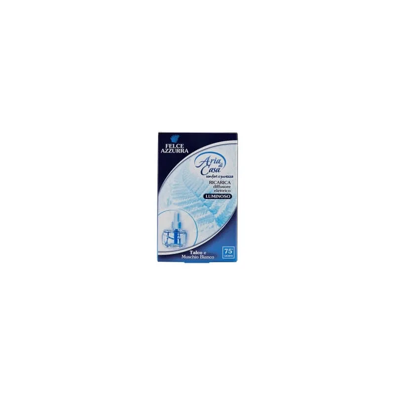 Felce Azzurra „Aria di casa” – difuzor electric cu parfum de talc și mosc alb, rezerve de 20 ml — preț și oferte