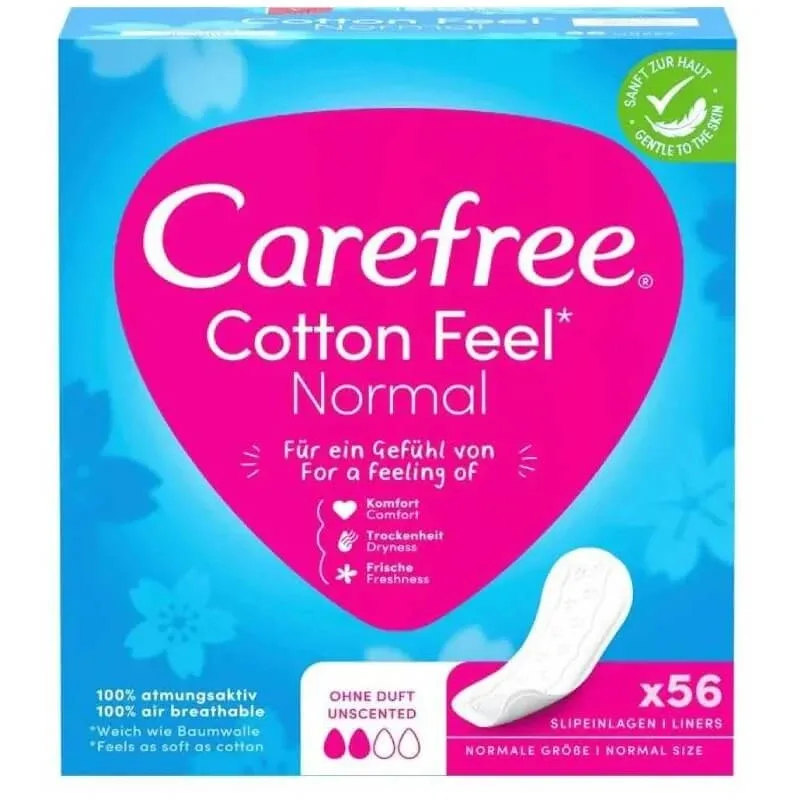 Carefree Cotton feel normal – 56 de protecții zilnice fără parfum — preț și oferte