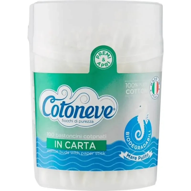 Cotoneve Bețișoare cu vârf de vată 1 borcan de 100 de bucăți — preț și oferte