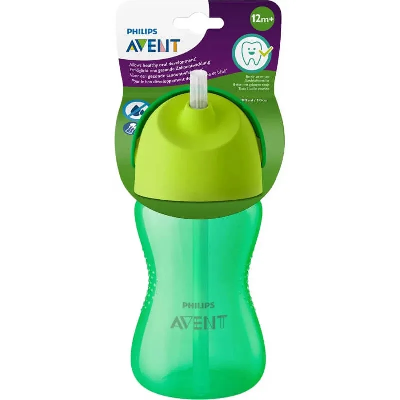 Avent cană cu pai curbat, de la 12 luni în sus, 300 ml — preț și oferte