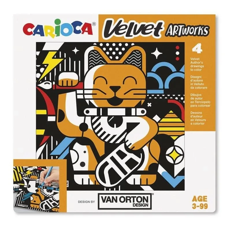 Lucrări de artă „Carioca Velvet” – 4 ilustrații pe catifea de colorat, de la Van Orton Design Art — preț și oferte