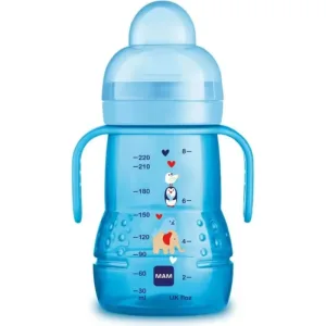 Mam Trainer+ space love - biberon pentru copii de peste 4 luni, cu tetină din silicon, de 220 ml, culori asortate