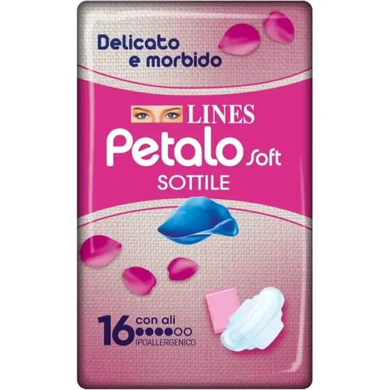 Lines Petalo Soft – 16 tampoane hipoalergenice cu aripioare — preț și oferte